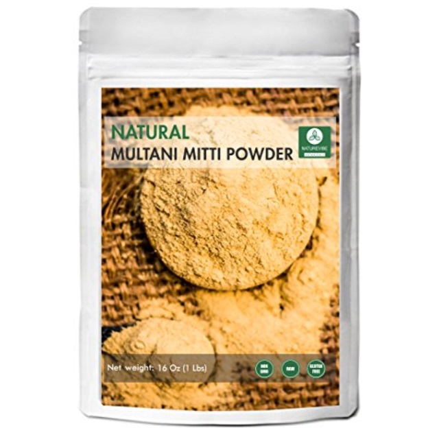 Naturevibe Botanicals 100 Pure and Natural Multani Mitti Powder The Indian Bentonite Clay 1lb by Naturevibe Botanicals, For Skin Care 16 ounces