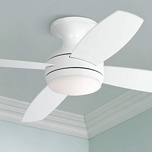 Casa Vieja Homekb01lqi6api 52 Elite Modern Hugger Low Profile Ceiling Fan With Light Led Dimmable Remote Control Flush Mount White Opal Glass For Livi 52 Casa Elite Modern Hugger Low, Hugger Ceiling Fans With Remote Control