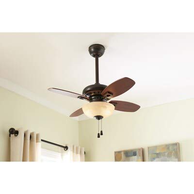 Allen Roth Laralyn 32 In Dark Oil Rubbed Bronze Downrod Or Close Mount Indoor Ceiling Fan With Light Kit 4 Blade - Allen Roth Ceiling Fan Light Replacement