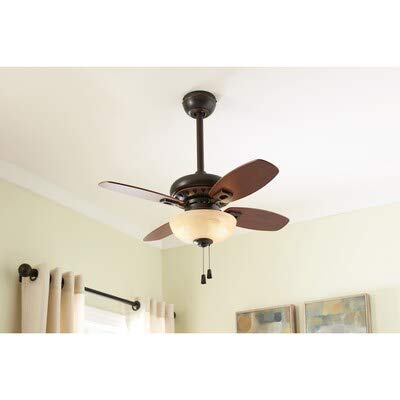 Allen Roth Laralyn 32 In Dark Oil Rubbed Bronze Downrod Or Close Mount Indoor Ceiling Fan With Light Kit 4 Blade Allen Roth Laralyn 32 In Dark Oil, Allen And Roth Ceiling Fan