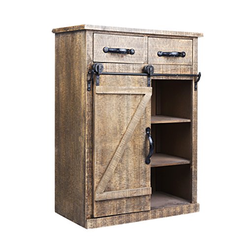 Paris Loft 32h Rustic Barn Door Wood End Table Console Cabinet Farmhouse Storage Country Vintage Furniture Paris Loft 32h Rustic Barn Door Wood, Rustic Console Cabinet
