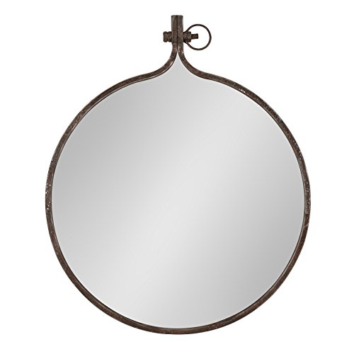 Kate And Laurel Yitro Round Industrial, Industrial Round Mirror