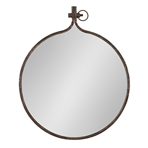 Kate And Laurel Yitro Round Industrial Rustic Metal Framed Wall Mirror 23 5 Diameter Bronze Kate And Laurel Yitro Round Industrial, Industrial Round Mirror