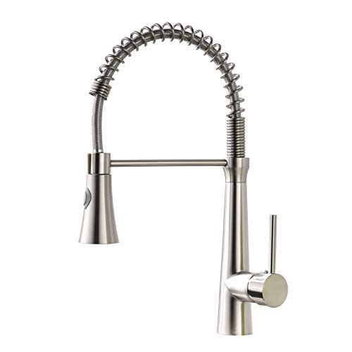 WANMAI WANMAI Kitchen Faucets With Pull Down Sprayer Single Handle High Arc  Kitchen Sink Faucet Brushed Nickel Kitchen Faucet