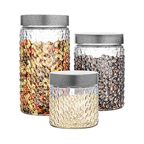 Style Setter Round Canister Set 3-Piece Glass Jars in 30 44 ...