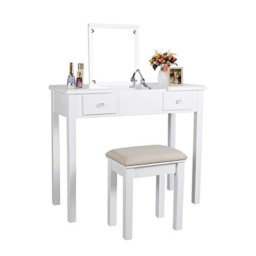 Aileekiss Vanity Set With Flip Top, Small Desk Vanity