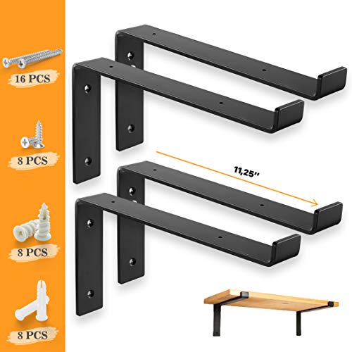 Batoda Shelf Brackets 11 X 6 4pcs Floating Bracket Heavy Duty Lip Shelves Wall Mounted Support With Fo - Wall Mounted Shelving Brackets Batoda Shelf Brackets 11 X 6 4pcs Floating Bracket Heavy Duty Lip Shelves Wall Mounted Support With Fo - Wall Mounted Shelving Brackets
