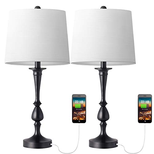 Oneach Usb Table Lamp Set Of 2 Modern, Table Lamp Set With Usb