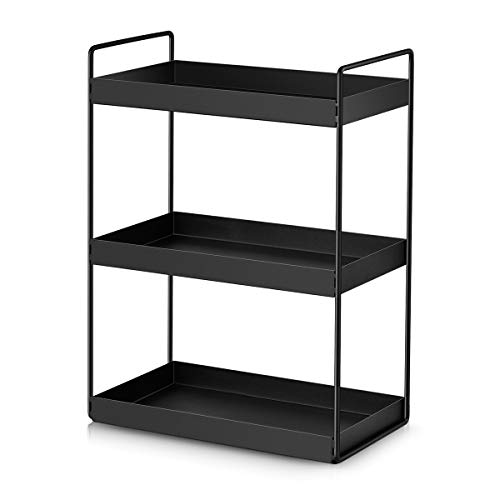 Aisung 3 Tier Bathroom Countertop Organizer Vanity Tray Cosmetic Makeup Storage Kitchen Spice Rack Standing Shelf Black Aisung 3 Tier Bathroom Countertop, Bathroom Vanity Tray Organizer