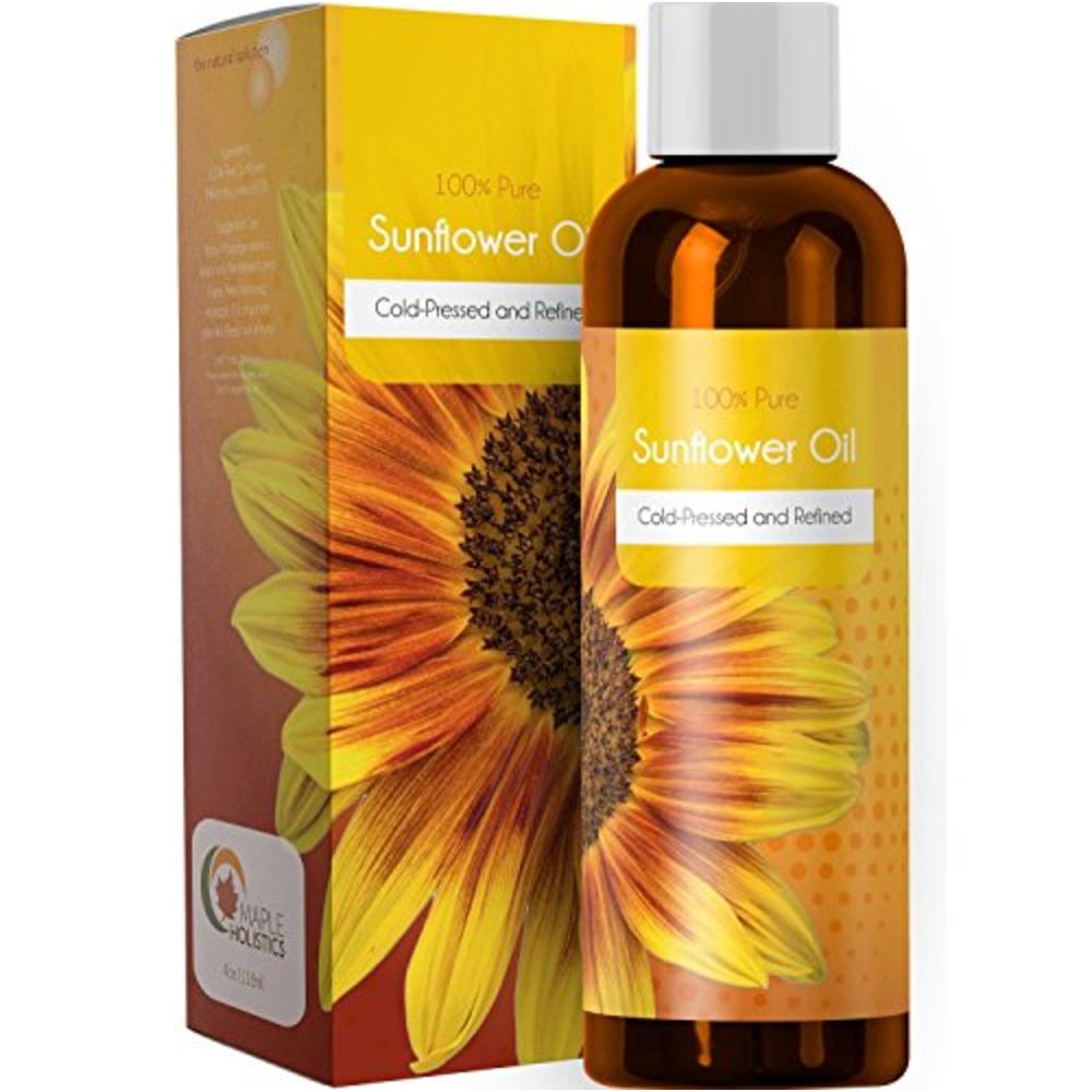 Maple Holistics 100% Pure Sunflower Seed Oil Anti-Aging Natural Skin Care  and Hair Conditioner