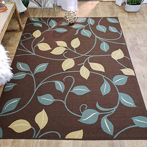 Area Rug 3x5 Brown Fl Kitchen Rugs, Brown Area Rugs For Living Room