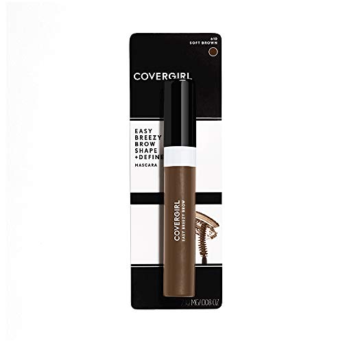COVERGIRL Easy Breezy Brow Shape & Define Eyebrow Mascara, Soft Brown, 0.3 Fluid Ounce (packaging may vary)
