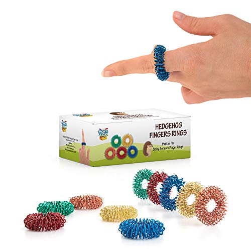 Pick A Toy Stress Relief Fidget Sensory Toys Set 10 Small Quiet Metal Antistress Fingers Rings For Men Women Adults Teens 5 Children