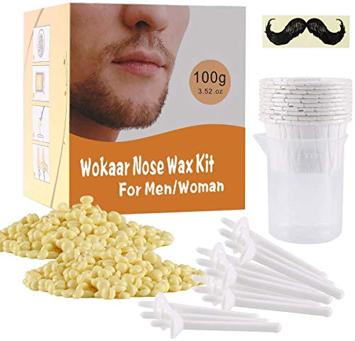 Nose Wax Kit, 100g Wax with 30 Applicators, Nose Hair Removal Kits from  Wokaar (15-20 Times Usage ) Nose Waxing for Men and Wome