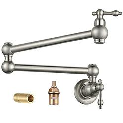 WOWOW Pot Filler Faucet Wall Mount Brass Faucets Kitchen Commercial Faucet Folding Kitchen Faucet Lead-Free Restaurant Faucets C