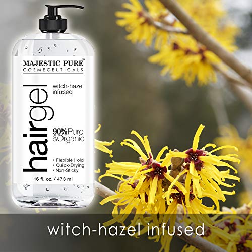 Majestic Pure Hair Gel for Men & Woman - Styling with Organic Aloe Vera &  Witch Hazel -