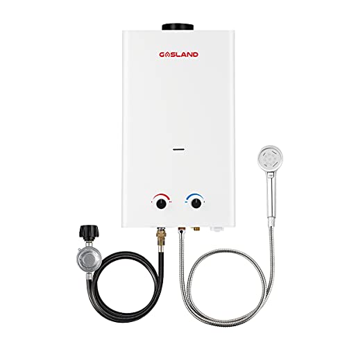 Tankless Water Heater, Gasland Outdoors Propane Water Heater 12L BS318  3.18GPM, Portable Hot Water Heater for Cabin u0026 Barn, Camp
