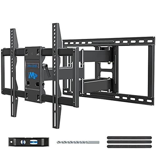 Md2298 Mounting Dream Tv Wall Mount Bracket For Most 42 75 Inch Tvs Ul Listed Full Motion Mounts With Swivel Articulating - Full Motion Tv Wall Mount With Cable Box Holder