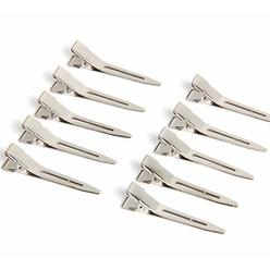 SBYURE 100 Pack 1.77 Inches Single Prong Pin Curl Duckbill Clips,Silver Setting Section Hair Clips Metal Alligator Clips for Hai