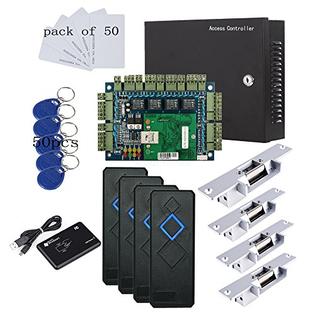 MENGQI-CONTROL ELELAB071W2TZC9 TCP/IP 4 Door Entry Access Control Panel Kit Electric Strike Fail Secure NO Mode Lock Enroll RFID USB Reader 110-240V Power Supp Heating System Wiring Diagram Sears