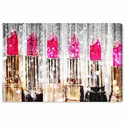 The Oliver Gal Artist Co. Fashion and Glam Wall Art Canvas Prints Lipstick Collection Home Décor, 36 in x 24 in, Pink, Gold