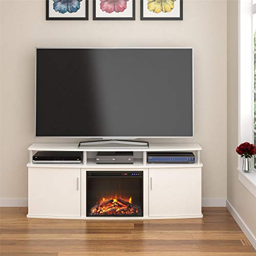 Ameriwood Home Carson Electric Fireplace TV Console for TVs up to 70", White