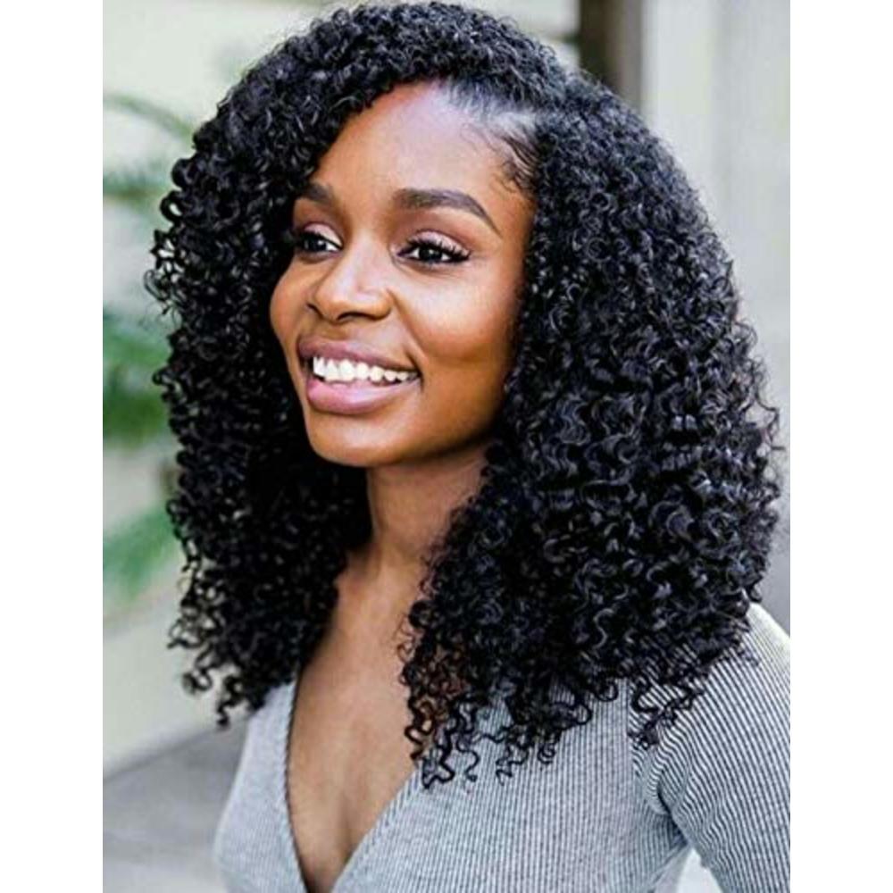 Luwigs Afro Kinky Curly 3B 3C Clip in Hair Extensions for Black Women Real  Brazilian Virgin Human Hair Clip Ins Natural Color 7p