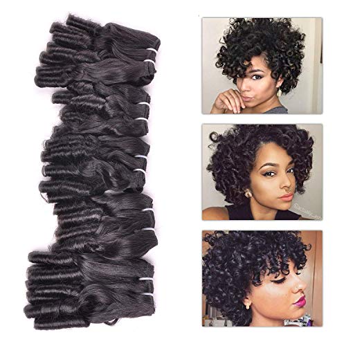 CALAVACA New Funmi Curly Human Hair Weave 5 Bundles Brazilian Unprocessed  Virgin Cuticle Aligned Salon Hair