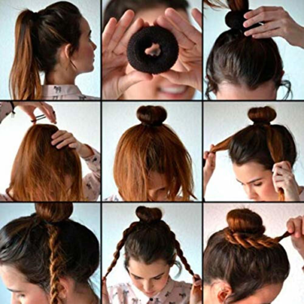 Fireboomoon 3Pcs Extra-large Size Hair Donut Bun Ring Styler Maker  ï¼ˆBrownï¼‰
