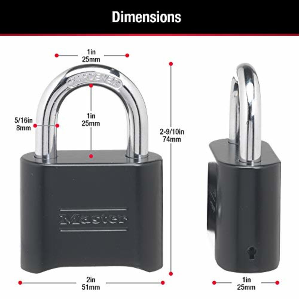 Master Lock 178D Set Your Own Combination Lock, Die-Cast, Standard, 1 Pack, Black
