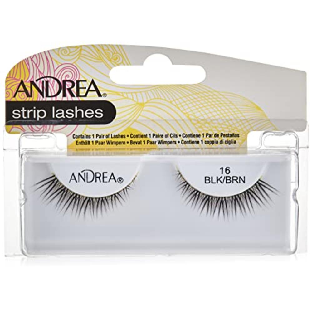 Andrea False Eyelashes Strip Lash Style 16, Black Brown