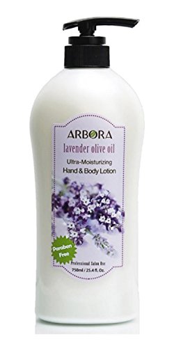 ARBORA Hand & Body Lotion LAVENDER OLIVE 25.4OZ/750ML Paraben Free Natural Ultra-Moisturizing, Professional Massage Lotion Origi