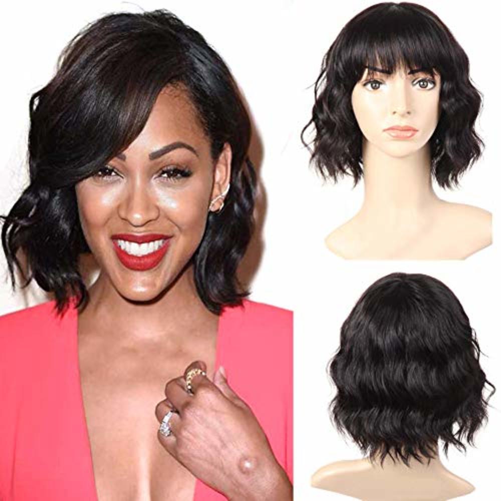 PANEWAY Body Wave Human Hair Wigs With Bangs Short Wavy Bob Wig Human Hair Wigs For PANEWAY Body Wave Human Hair Wigs With Bangs Short Wavy Bob Wig Human Hair Wigs For
