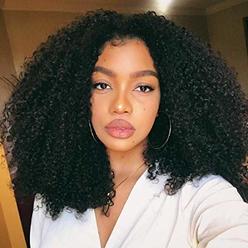 BLY Mongolian Afro Kinky Curly Human Hair 3 Bundles (16 16 16inches) Unprocessed Hair Weave Weft Big Hair for Black Women Natura