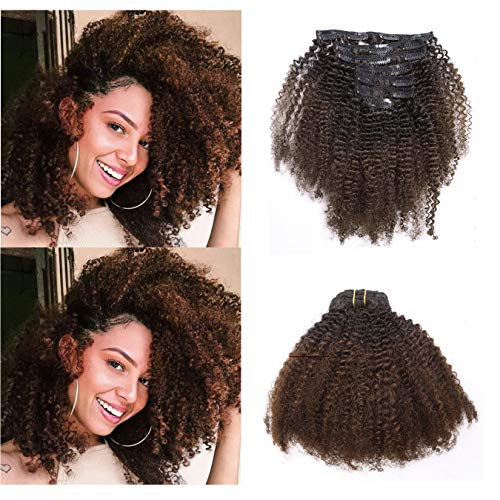 Anrosa Kinkys Curly Clip in Hair Extensions Human Hair 3C 4A Afro Kinky  Curly Clip ins Natural Hair Real Remy Thick Human Hair E