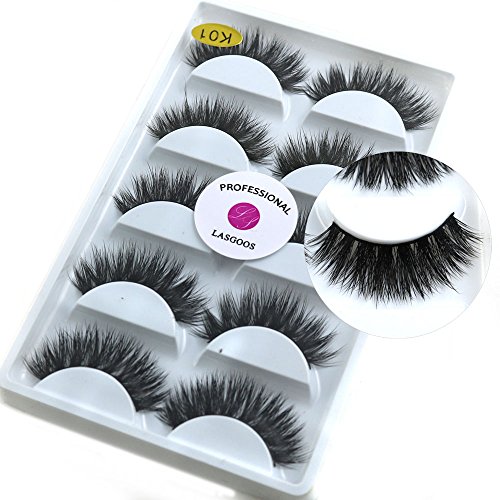LASGOOS Mink Eyelashes Mink Lashes Natural LASGOOS 3D Luxurious Cross Thick Long Drama Reusable Black Eye Lashes Wholesale Extensions fo