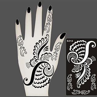 xmasir henna tattoo stencil glitter temporary tattoo templates set of 30 sheets indian henna tattoo sticker kit for body hand