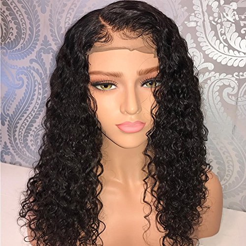 LIAZAHAIR Short Deep Curly Human Hair Lace Front Wigs with Baby Hair Pre  Plucked Natural Hairline Brazilian Hair Bob Wig for Lad