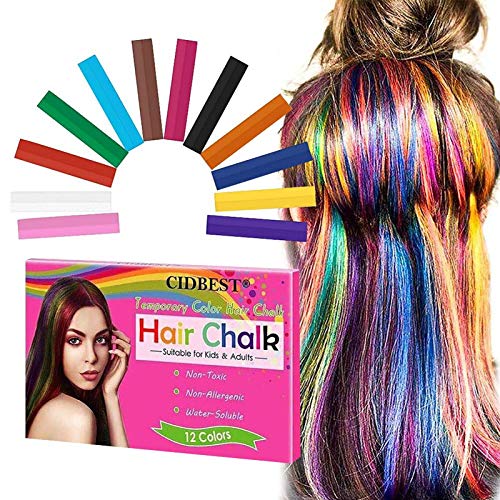 CIDBEST Hair Chalk, Temporary Hair Chalk, Hair Chalk Pens, Washable Hair  Color, Fun DIY Gifts on