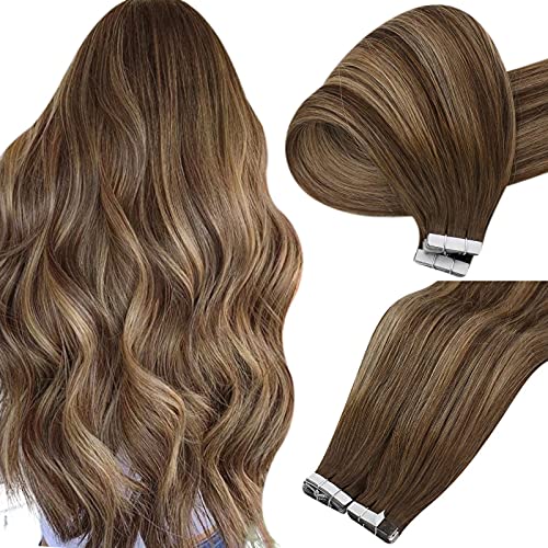 Sunny Hair Sunny Tape in Hair Extensions Balayage Dark Brown Ombre Caramel  Blonde Tape in Extensions