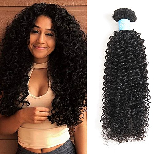 BLY 7A Mongolian Virgin Kinky Curly Human Hair Bundles Extensions 3 Bundles Unprocessed Curly Weave Natural Black Hair(10/12/14 