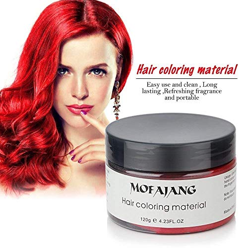 MOFAJANG Mofajang Hair Wax Color Styling Cream Mud, Natural Hairstyle Color  Pomade, Washable Temporary, Red