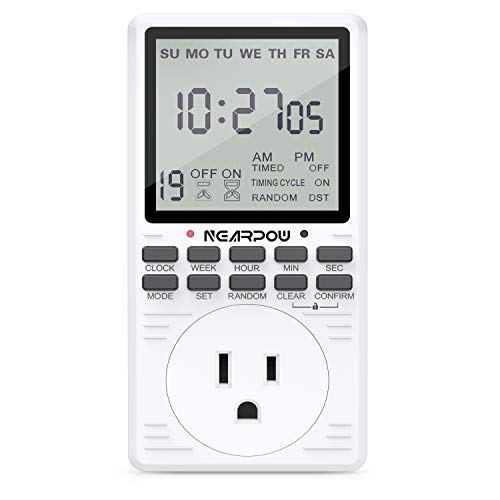 NearPow Outlet Timer, NEARPOW Multifunctional Programmable Timer with Countdown and 7-Day Digital Infinite Repeat Cycle Intermittent, 19