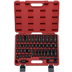 NEIKO 02440A 3/8-Inch-Drive Impact Socket Set, SAE Sizes 5/16 to 3/4 and Metric Sizes 8 mm to 19 mm, Includes Extension Bars and