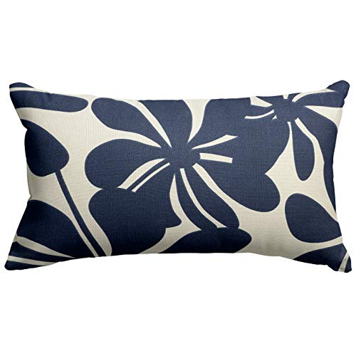 Majestic Home Goods Navy Blue Plantation Indoor / Outdoor Small Throw Pillow 20" L x 5" W x 12" H