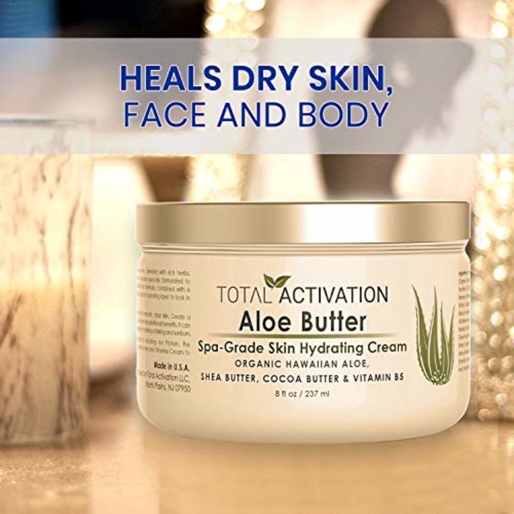 Total Activation Hawaiian Aloe Vera Face & Body Moisturizer & Night Cream for Sunburn Relief Compare With Aloe Vera Gel 100 Percent Pure, Face Lo