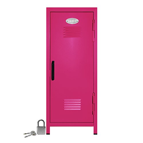 Mini Lockers by Magnetic Impressions Mini Locker with Lock and Key Hot Pink -10.75 Tall x 4.125 x 4.125