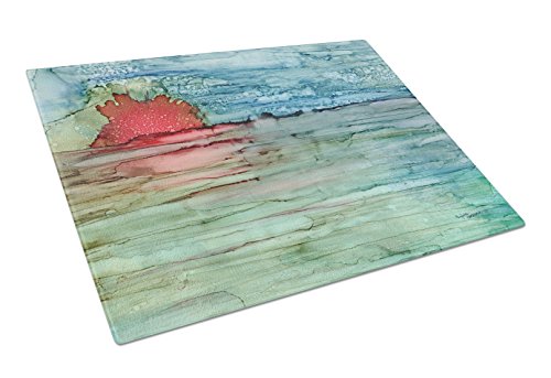 Caroline's Treasures 8984LCB Abstract Sunset on the Water Glass Cutting Board- Large