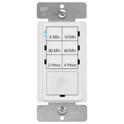 Enerlites Countdown Timer Switch Fan Wall Light Bathroom 5 Min â 4 Hours Night Lig Enerlites Countdown Timer, Ceiling Fan Timer Switch