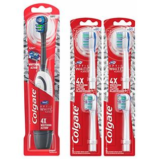Colgate 360 Optic White Platinum Electric Toothbrush With 4 Replacement  Heads